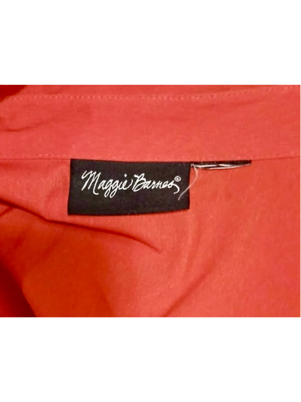 Maggie Barnes Women's Plus Size Button Down Tunic Shirt Red 3X (JC269) - Picture 3 of 5